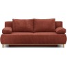 Banquette convertible 3 places MIKA - Velours côtelé Terracotta - Co