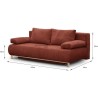 Banquette convertible 3 places MIKA - Velours côtelé Terracotta - Co