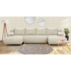 Canapé panoramique convertible - 6 places - MIKA - Velours côtelé B