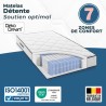 Matelas 90 x 190 cm - Hauteur 27 cm - 380 ressorts ensachés - 7 zones