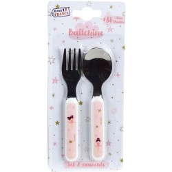 BALLERINE - Lot vaisselle pour enfant avec verre, assiette creuse, ass