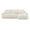 Canapé d'angle droit convertible 4/5 places MILO - Tissu bouclette be