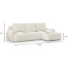 Canapé d'angle droit convertible 4/5 places MILO - Tissu bouclette be