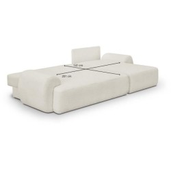 Canapé d'angle droit convertible 4/5 places MILO - Tissu bouclette be