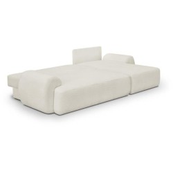 Canapé d'angle droit convertible 4/5 places MILO - Tissu bouclette be