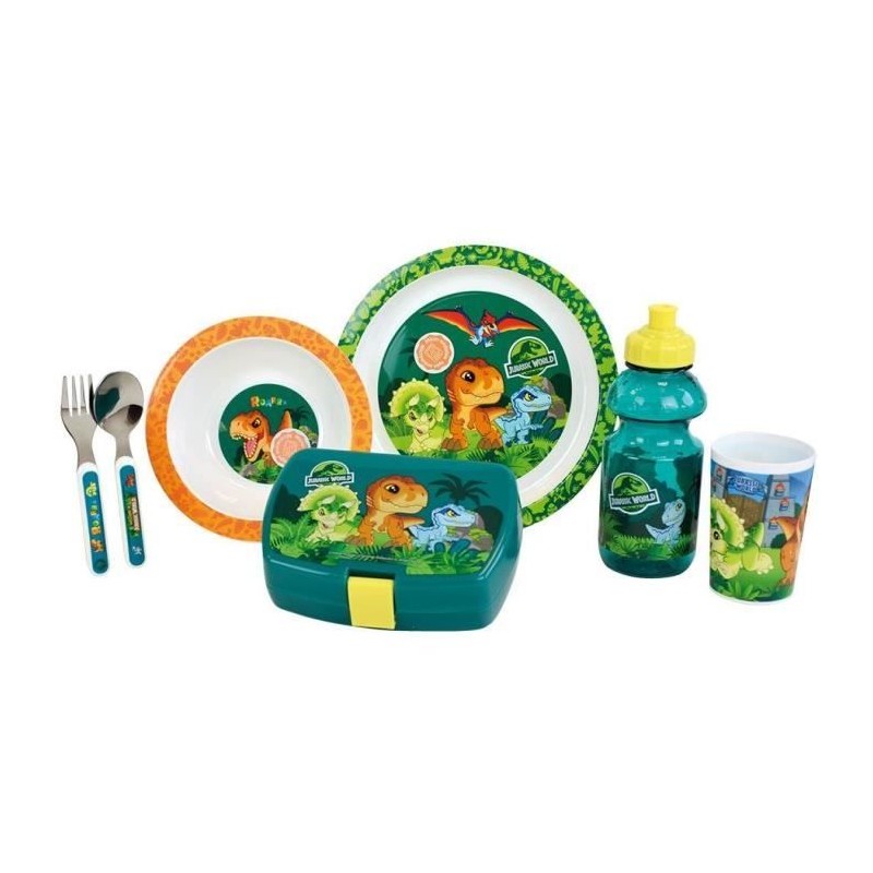 JURASSIC WORLD - Lot vaisselle pour enfant avec verre, assiette creuse JURASSIC WORLD - Lot vaisselle pour enfant avec verre, assiette creuse