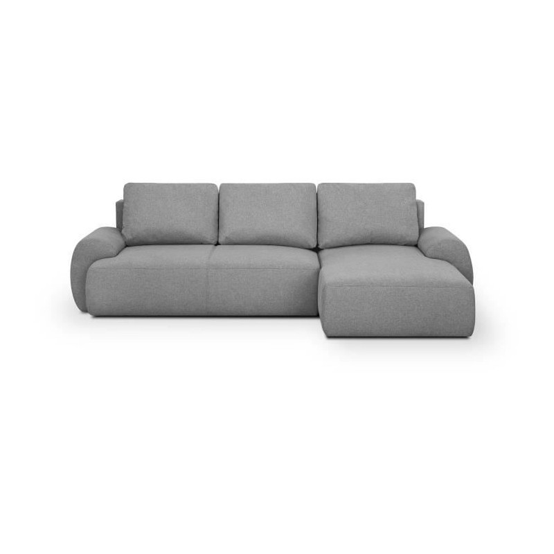 Canapé d'angle droit convertible MILO 4/5 places - Tissu gris - Coffr Canapé d'angle droit convertible MILO 4/5 places - Tissu gris - Coffr