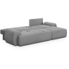 Canapé d'angle droit convertible MILO 4/5 places - Tissu gris - Coffr