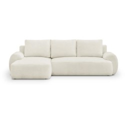Canapé d'angle gauche convertible 4/5 places MILO - Tissu bouclette b