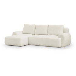 Canapé d'angle gauche convertible 4/5 places MILO - Tissu bouclette b