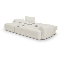 Canapé d'angle gauche convertible 4/5 places MILO - Tissu bouclette b