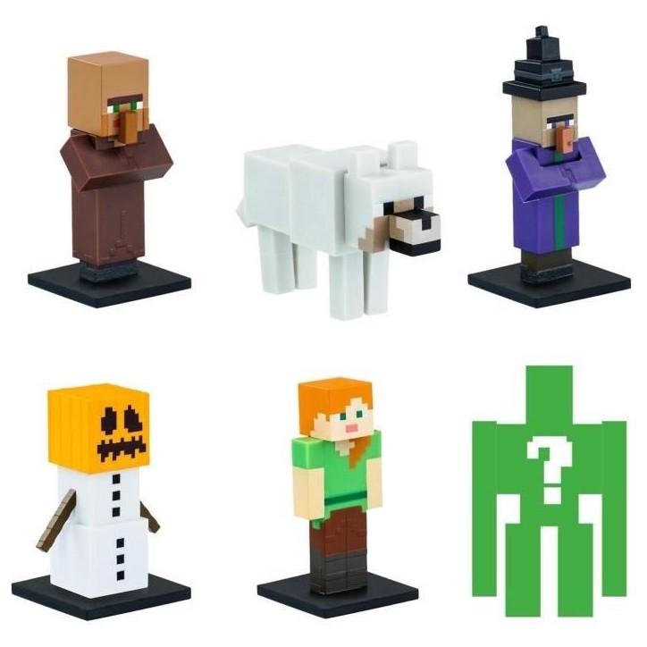 Coffret 6 petites figurines - BANDAI - Minecraft - 1 figurine mystere Coffret 6 petites figurines - BANDAI - Minecraft - 1 figurine mystere