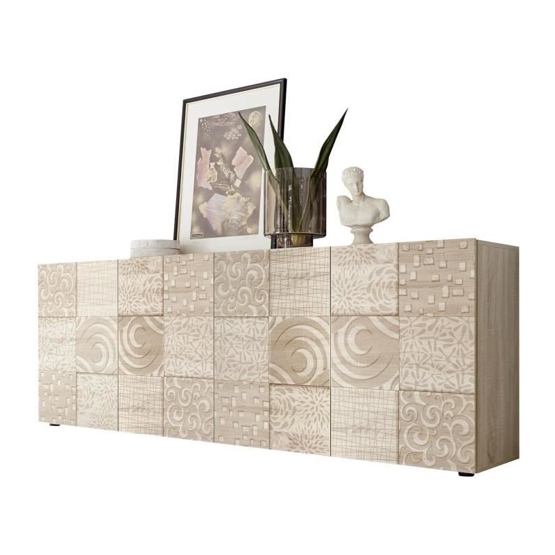 Buffet - MIRONA - 4 portes - Chene Samoa avec serigraphie - 241 x 43 x Buffet - MIRONA - 4 portes - Chene Samoa avec serigraphie - 241 x 43 x