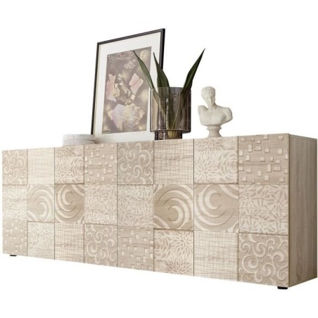 Buffet - MIRONA - 4 portes - Chene Samoa avec serigraphie - 241 x 43 x