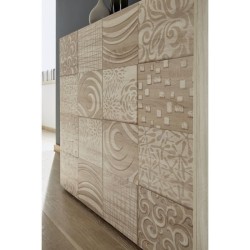 Buffet - MIRONA - 4 portes - Chene Samoa avec serigraphie - 241 x 43 x