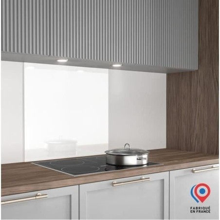 Crédence - Fond de hotte - AURYS - Verre - Extra blanc - Laqué blanc