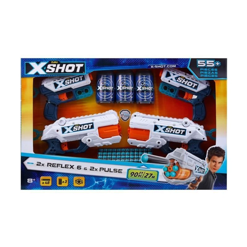 Pack Blasters - ZURU - Combo Pack 2 Kickback + 2 Reflex 6 - Blasters p Pack Blasters - ZURU - Combo Pack 2 Kickback + 2 Reflex 6 - Blasters p