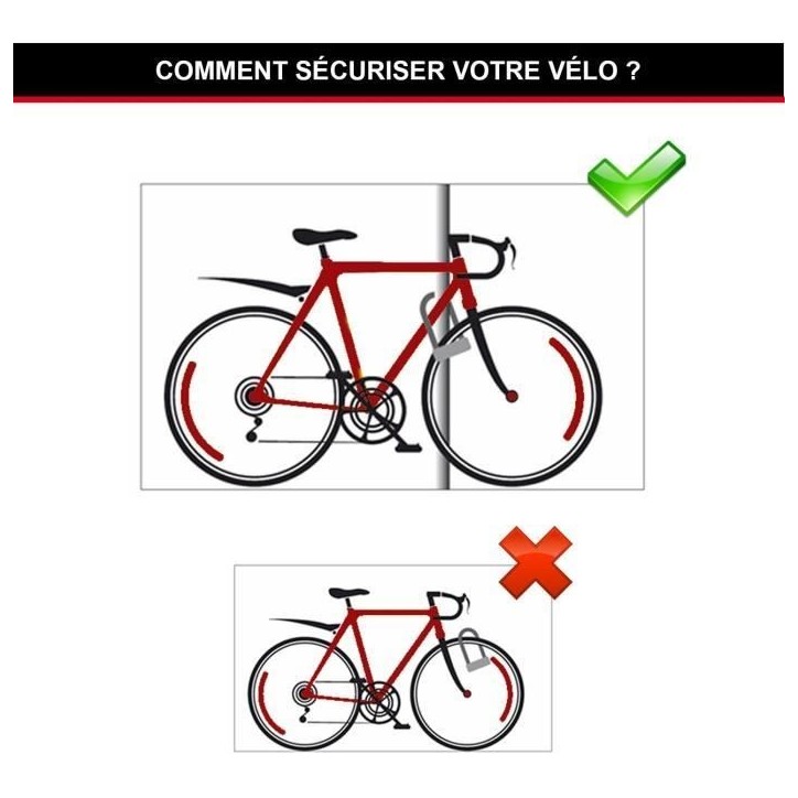 Antivol Vélo U - MASTER LOCK - 8195EURDPROCOLWR - Acier Cémenté, Clé, Rouge Antivol Vélo U - MASTER LOCK - 8195EURDPROCOLWR - Acier Cémenté, Clé, Rouge