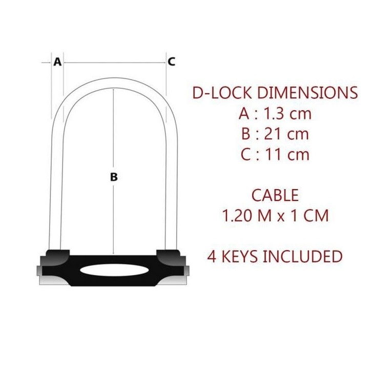 MASTER LOCK Antivol U avec Câble - A Clé MASTER LOCK Antivol U avec Câble - A Clé