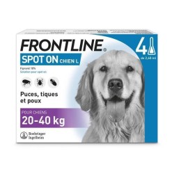 Frontline Spot On chien - Anti-puces anti-tiques pour chien L - 20-40k