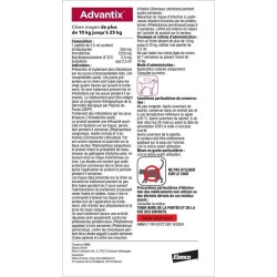 ADVANTIX Chien Solution Antiparasitaire Race Moyenne 10 a 25kg 4 pipet