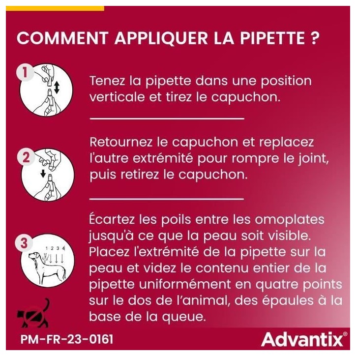 ADVANTIX Chien Solution Antiparasitaire Race Moyenne 10 a 25kg 6 pipettes ADVANTIX Chien Solution Antiparasitaire Race Moyenne 10 a 25kg 6 pipettes