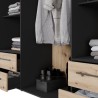 Armoire - Décor Chene Artisan / Noir - 3 portes - L144,4 x P58,8 x H2