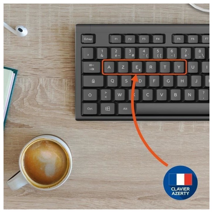Ensemble clavier souris - MOBILITY LAB - Alpha - Ergonomique - Sans fil - Pavé numérique intégré Ensemble clavier souris - MOBILITY LAB - Alpha - Ergonomique - Sans fil - Pavé numérique intégré
