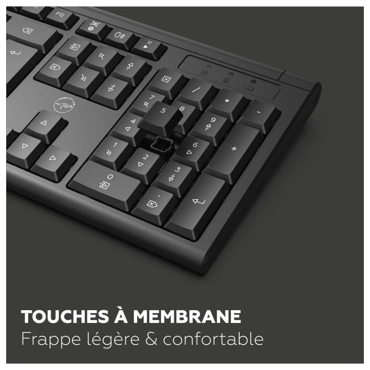 Ensemble clavier souris - MOBILITY LAB - Alpha - Ergonomique - Sans fil - Pavé numérique intégré Ensemble clavier souris - MOBILITY LAB - Alpha - Ergonomique - Sans fil - Pavé numérique intégré