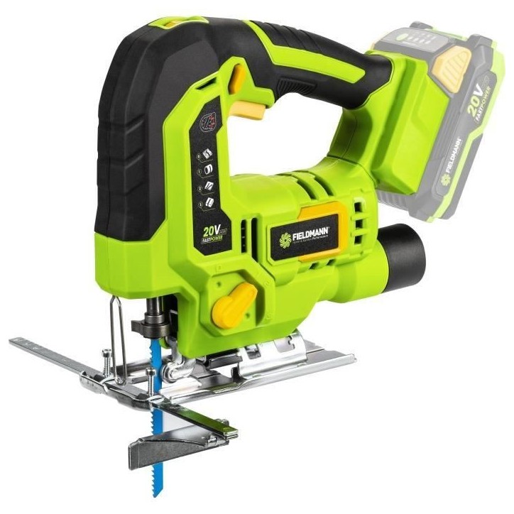 Scie sauteuse sans fil - FIELDMANN - 20V - 4 angles de coupe - Batterie et chargeur non inclus