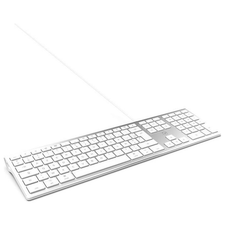 MOBILITY LAB ML304304 – Clavier Design Touch Filaire avec 2 USB pour Mac – AZERTY – Blanc et argenté MOBILITY LAB ML304304 – Clavier Design Touch Filaire avec 2 USB pour Mac – AZERTY – Blanc et argenté