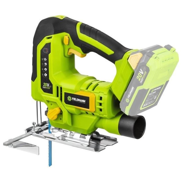 Scie sauteuse sans fil - FIELDMANN - 20V - 4 angles de coupe - Batterie et chargeur non inclus