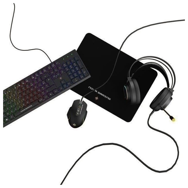 Pack gaming 4 en 1 RGB - MOBILITY - Aquila - Clavier + Casque + Souris + Tapis Pack gaming 4 en 1 RGB - MOBILITY - Aquila - Clavier + Casque + Souris + Tapis