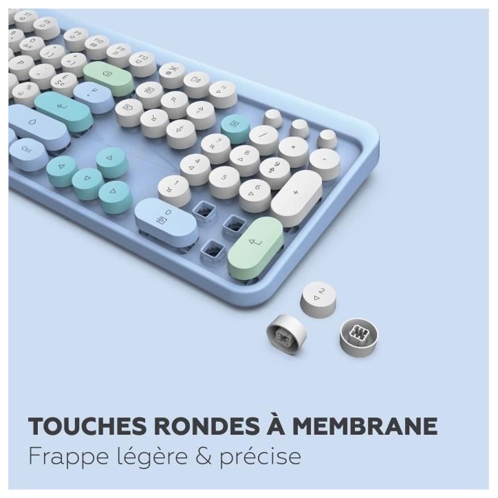 Ensemble clavier souris - MOBILITY LAB - Pure color - Sans fil - Pavé numérique intégré - Bleu