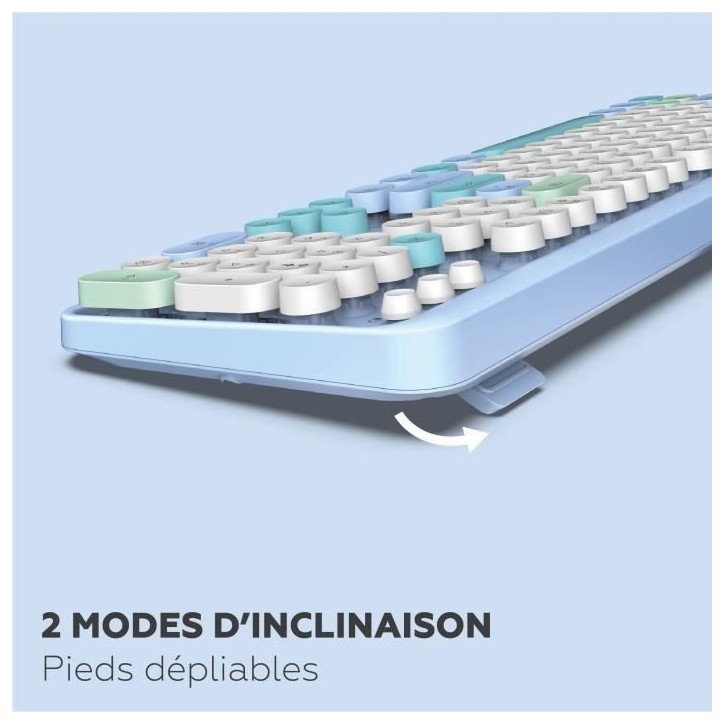 Ensemble clavier souris - MOBILITY LAB - Pure color - Sans fil - Pavé numérique intégré - Bleu