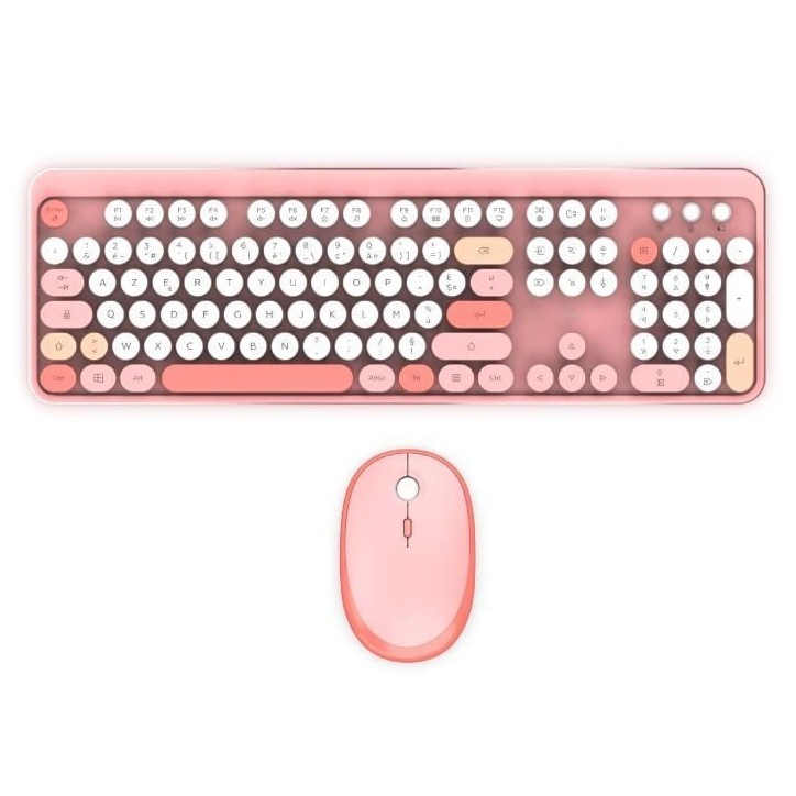 Ensemble clavier souris - MOBILITY LAB - Pure color - Sans fil - Pavé numérique intégré - Rose