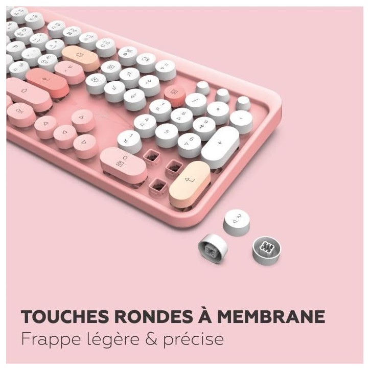 Ensemble clavier souris - MOBILITY LAB - Pure color - Sans fil - Pavé numérique intégré - Rose