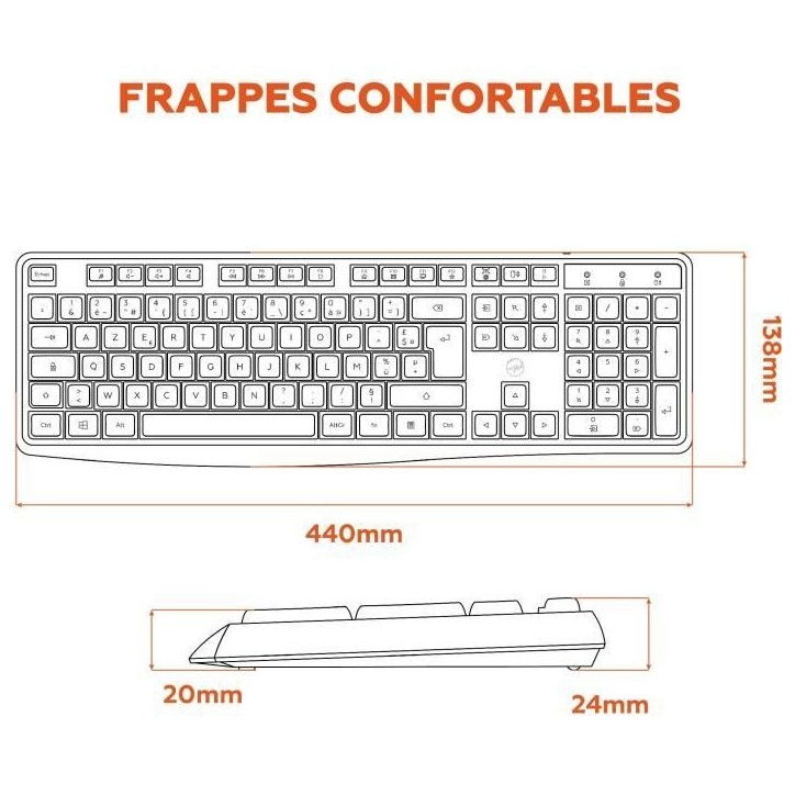 Clavier sans fil - MOBILITY LAB - Deluxe - AZERTY - Noir