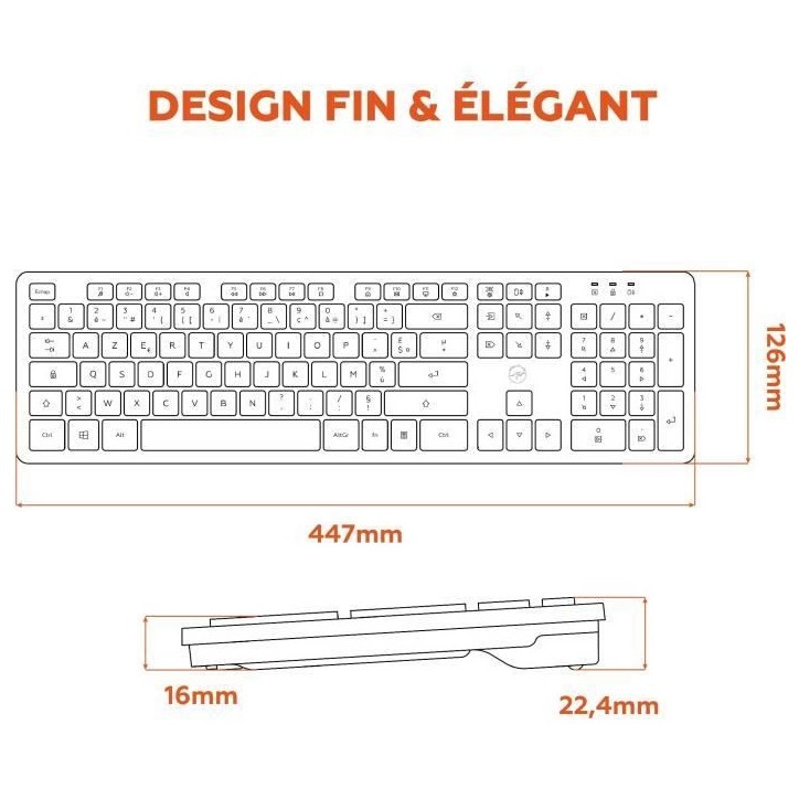 Clavier sans fil - MOBILITY LAB - Premium - AZERTY - Noir