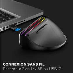 Souris ergonomique - Sans fil - MOBILITY LAB - ML314259 - Noir