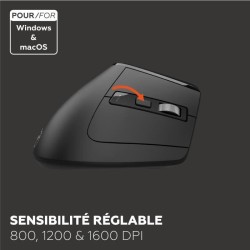 Souris ergonomique - Sans fil - MOBILITY LAB - ML314259 - Noir