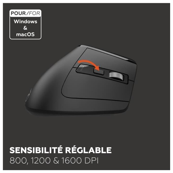 Souris ergonomique - Sans fil - MOBILITY LAB - ML314259 - Noir Souris ergonomique - Sans fil - MOBILITY LAB - ML314259 - Noir
