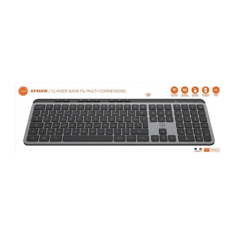 Clavier sans fil - Touches plates - MOBILITY LAB - KP450W - AZERTY - F Clavier sans fil - Touches plates - MOBILITY LAB - KP450W - AZERTY - F