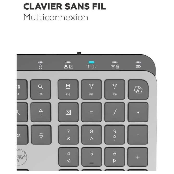 Clavier sans fil - Touches plates - MOBILITY LAB - KP450W - AZERTY - FR - Multi-connexions - Noir