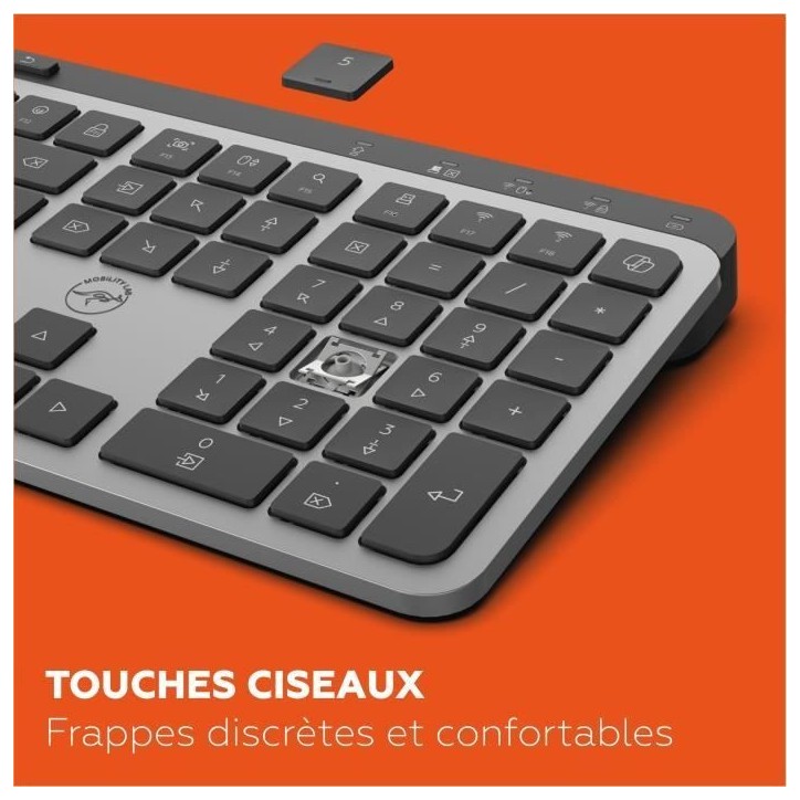 Clavier sans fil - Touches plates - MOBILITY LAB - KP450W - AZERTY - FR - Multi-connexions - Noir
