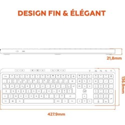 Clavier sans fil - Touches plates - MOBILITY LAB - KP450W - AZERTY - F