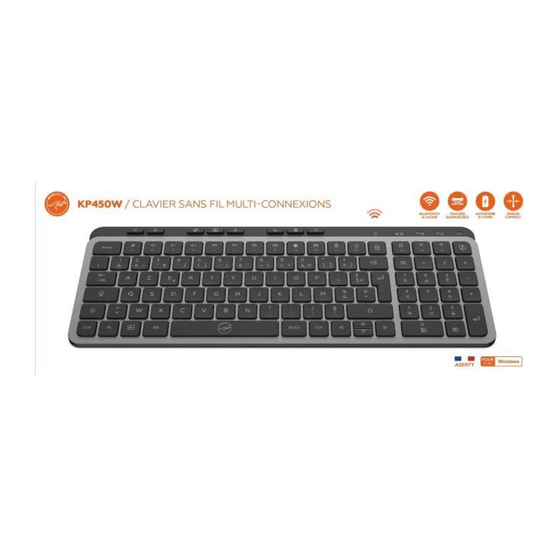 Clavier compact - Touches plates - MOBILITY LAB - KP450W - AZERTY - FR Clavier compact - Touches plates - MOBILITY LAB - KP450W - AZERTY - FR