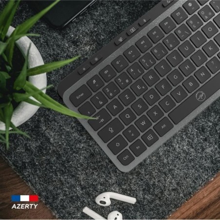Clavier compact - Touches plates - MOBILITY LAB - KP450W - AZERTY - FR - Multi-connexions - Noir