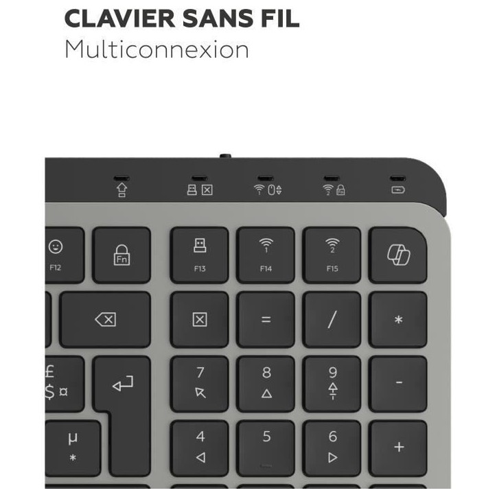 Clavier compact - Touches plates - MOBILITY LAB - KP450W - AZERTY - FR - Multi-connexions - Noir Clavier compact - Touches plates - MOBILITY LAB - KP450W - AZERTY - FR - Multi-connexions - Noir