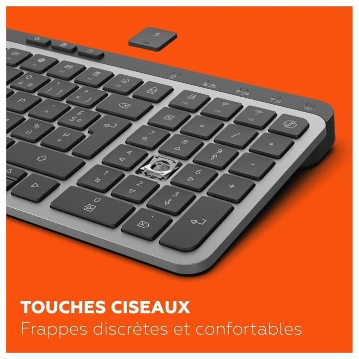 Clavier compact - Touches plates - MOBILITY LAB - KP450W - AZERTY - FR - Multi-connexions - Noir Clavier compact - Touches plates - MOBILITY LAB - KP450W - AZERTY - FR - Multi-connexions - Noir